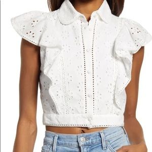 Small Duna Broderie Anglaise Ruffle Crop Top